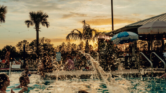 Island oaks pool sunset