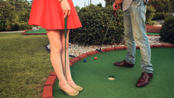 Pine royale people playing mini golf