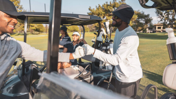 Pine royale people with golf carts