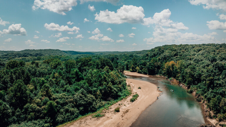 Ozark outdoors river aerial